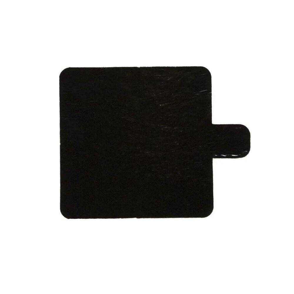 Quadratische Tortenunterlage Gold/Schwarz mit Lasche 8&times;8 cm &ndash; 25 St&uuml;ck