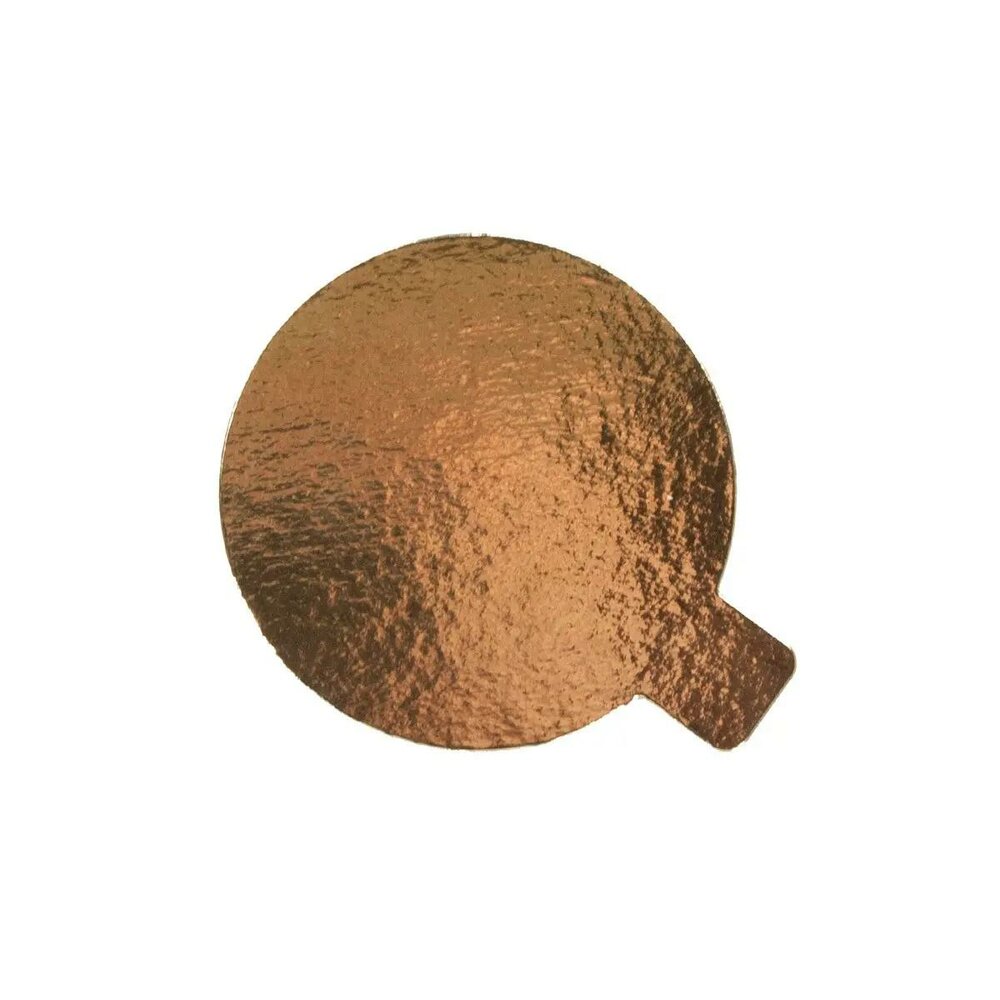 Tortenunterlage Gold/Schwarz mit Lasche &Oslash;6 cm &ndash; 25 St&uuml;ck