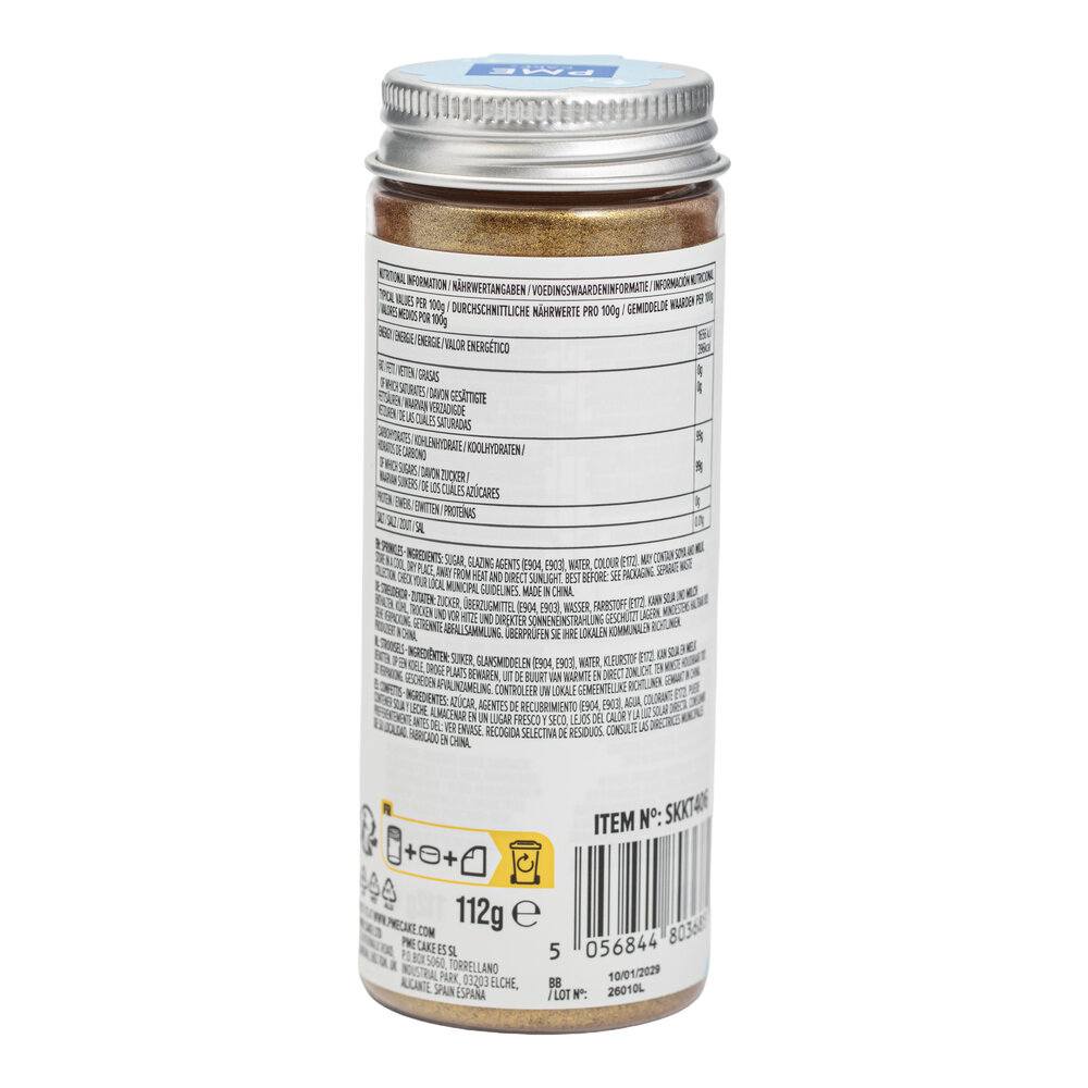 PME Cake Sugar Sprinkles &ndash; Gold 112 g