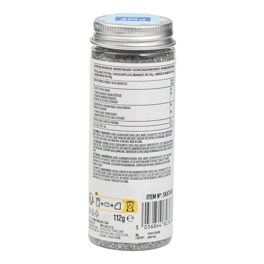 PME Cake Sugar Sprinkles &ndash; Silver 112 g