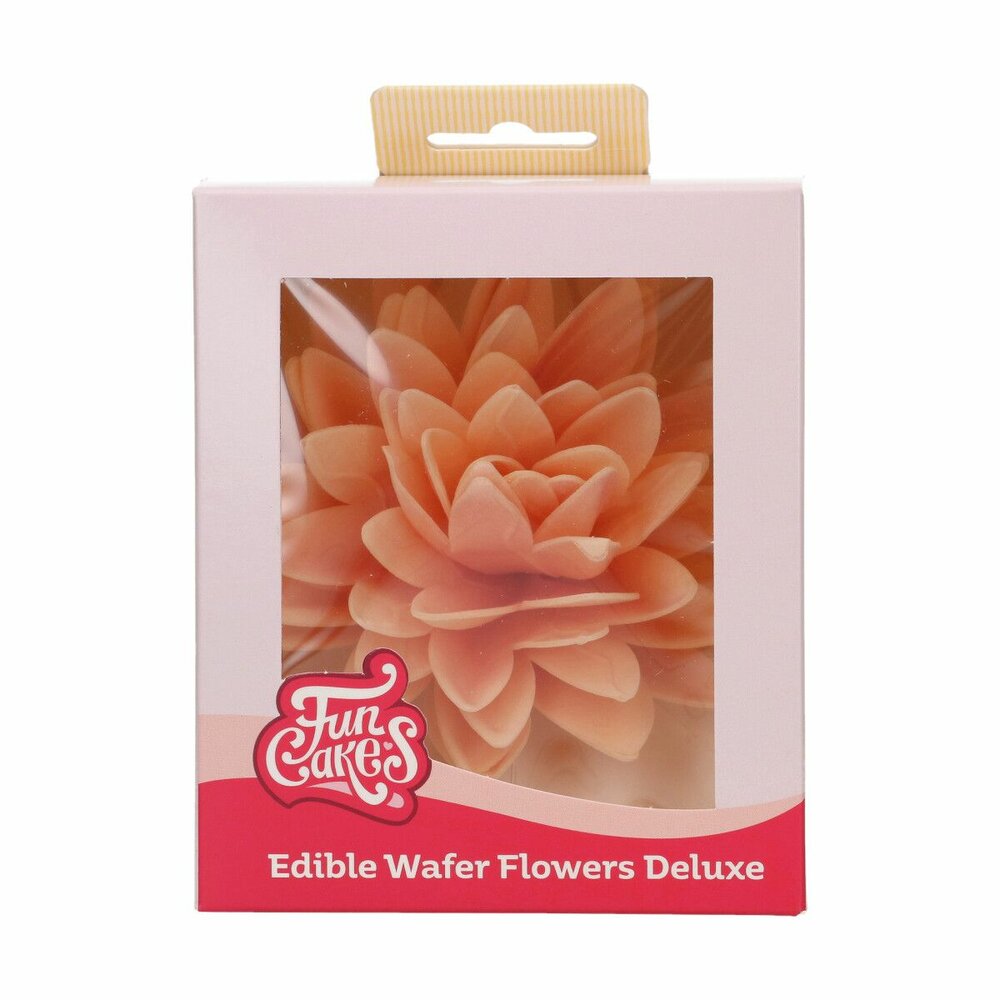 FunCakes Edible Wafer Flowers Deluxe Peony Orange Large pk/1