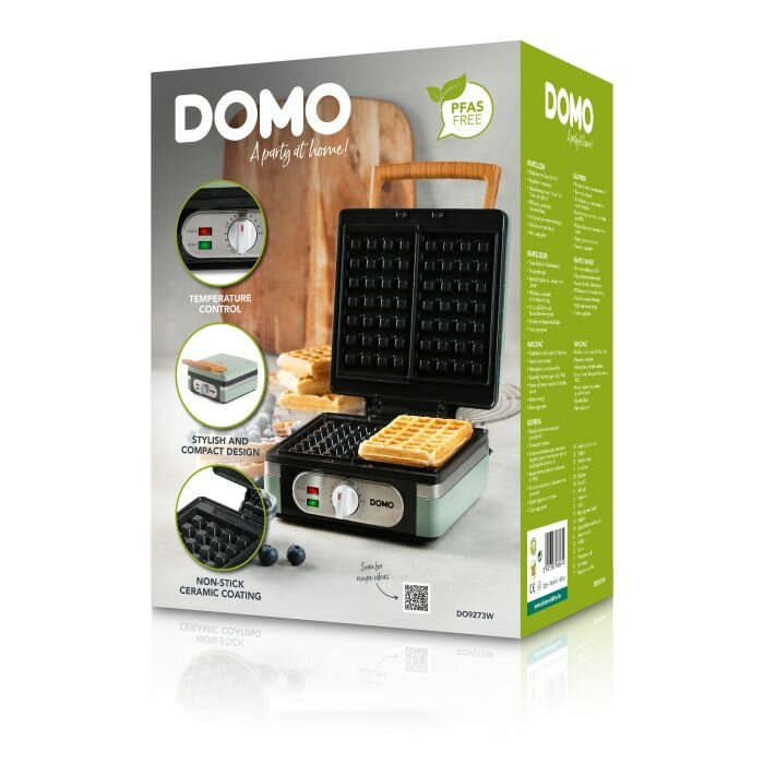 DOMO Waffeleisen 4&times;7 &ndash; sage green