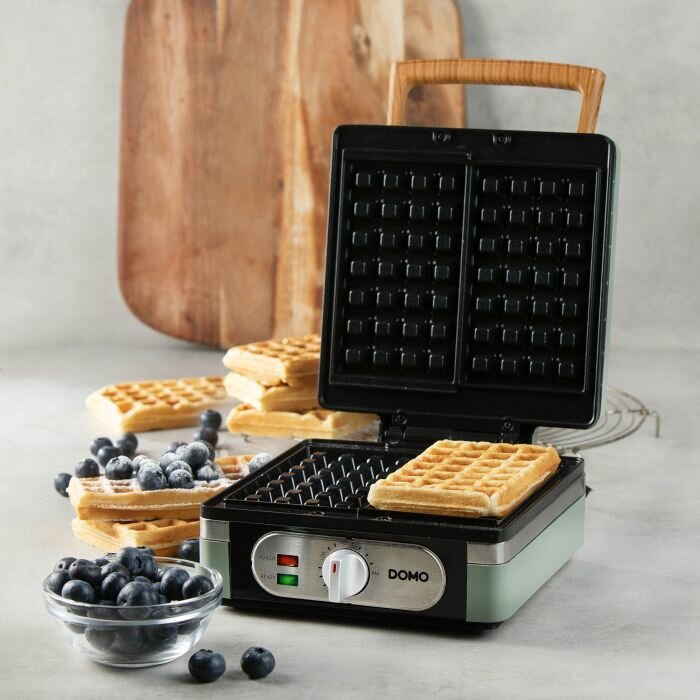 DOMO Waffeleisen 4&times;7 &ndash; sage green