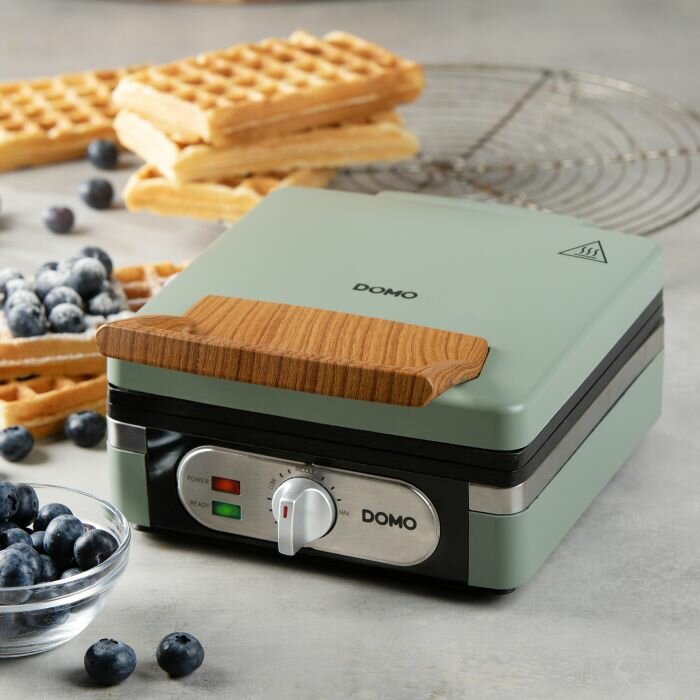DOMO Waffeleisen 4&times;7 &ndash; sage green