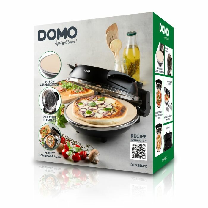 DOMO Pizzaofen &bdquo;My Express Pizza&ldquo; &ndash; Keramikstein &ndash; DO9285PZ