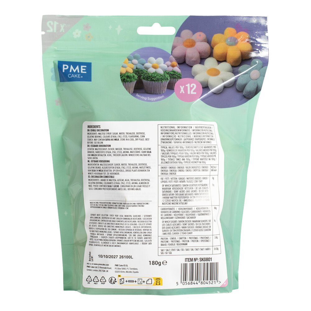 PME Marshmallow Treats &ndash; Pastel Flowers Pk/12