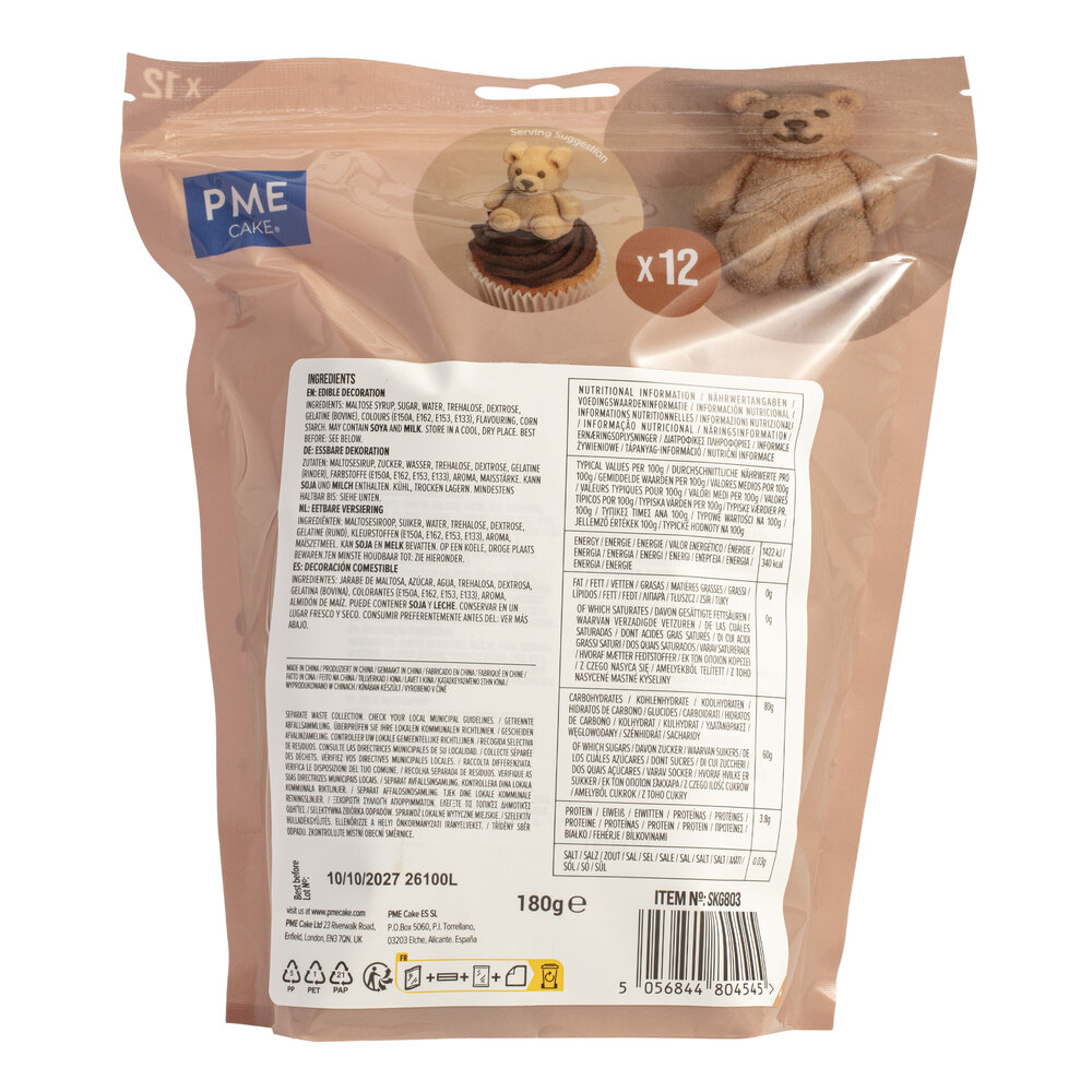 PME Marshmallow Treats &ndash; Teddy Bears Pk/12