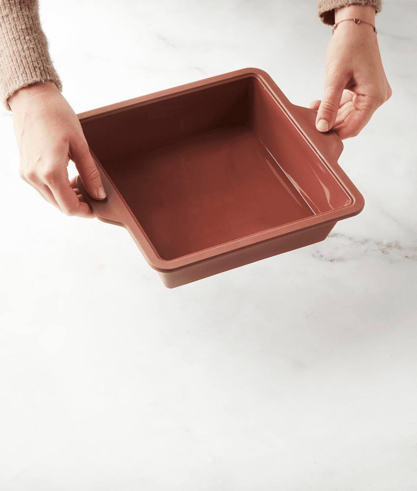 Point-Virgule Square Cake Pan Vintage Maroon 20cm