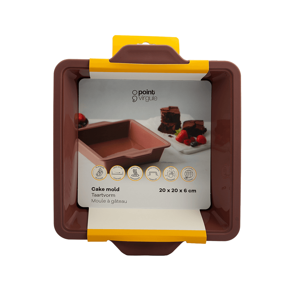 Point-Virgule Square Cake Pan Vintage Maroon 20cm