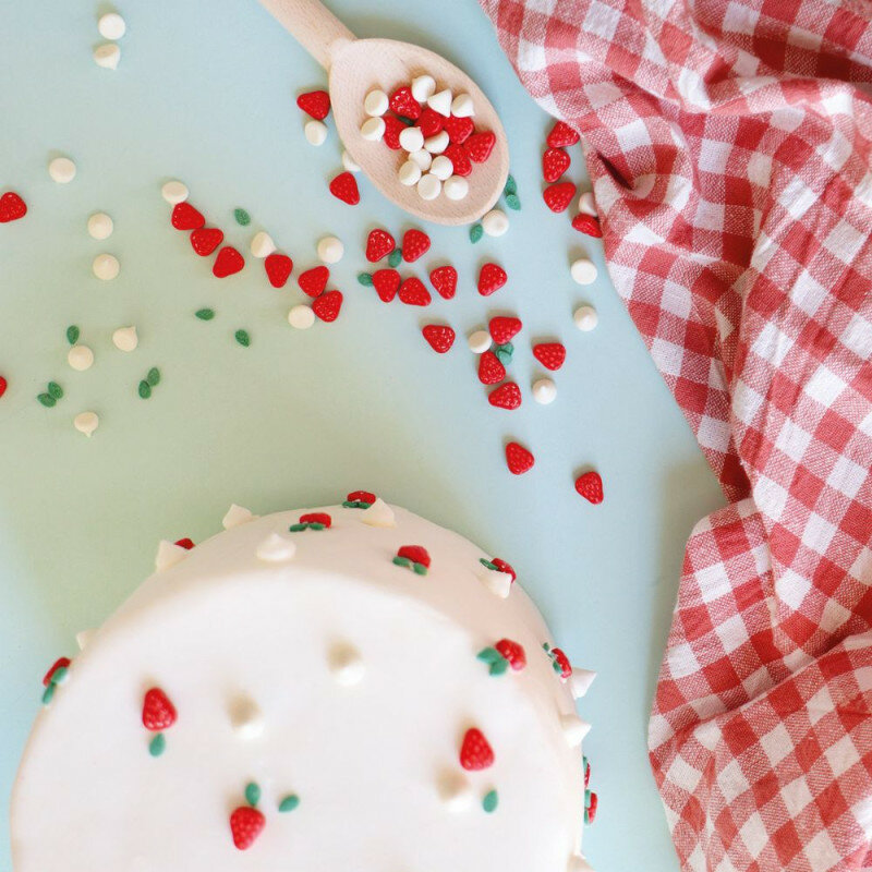 ScrapCooking decoratiemix aardbei, meringue &amp; blaadjes