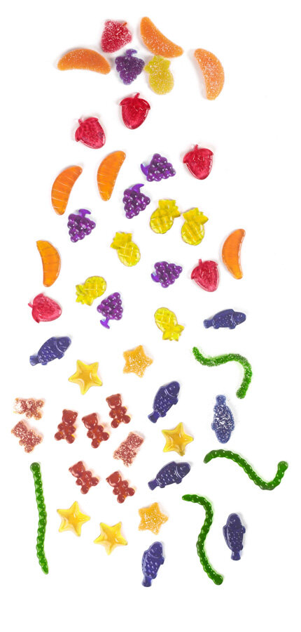 IBILI silicone animal &amp; fruit gummy moulds set/2