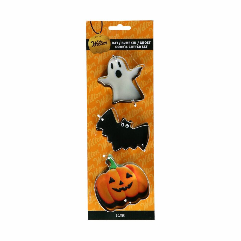 Wilton Halloween Koekjesuitstekers Vleermuis, Pompoen &amp; Spook Set/3
