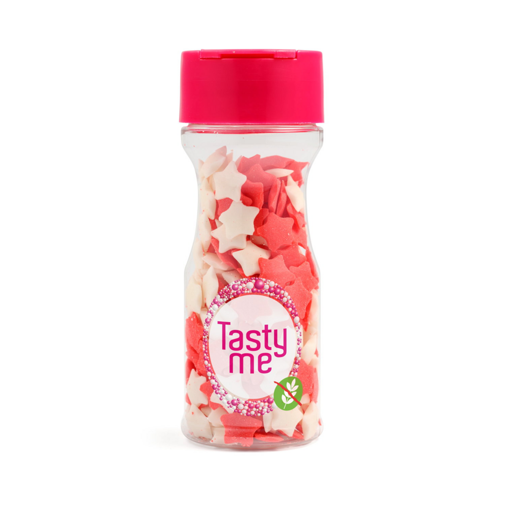 Tasty Me Suiker Sterren Rood-Wit 45 g &ndash; Glutenvrij