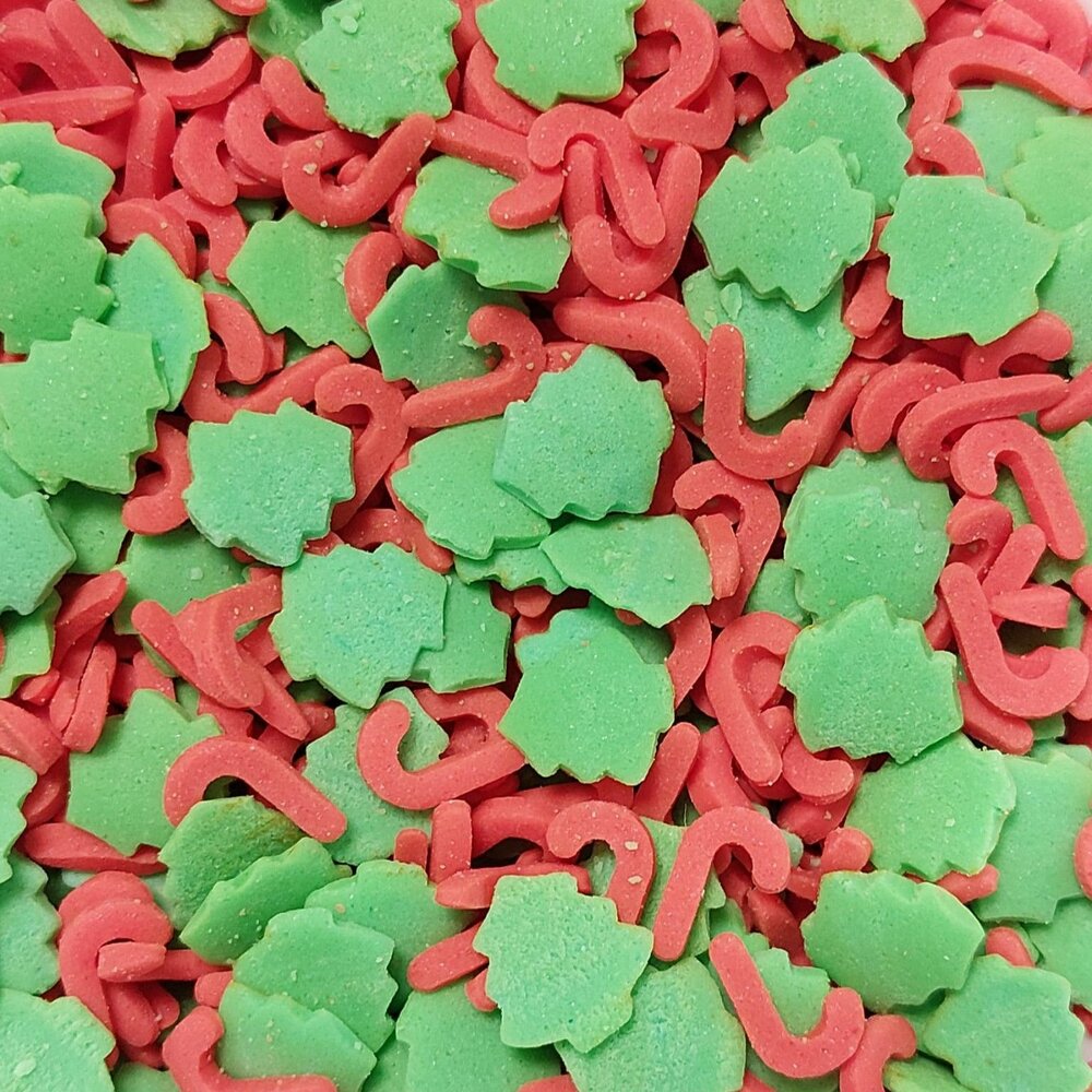 Tasty Me Christmas Tree &amp; Candy Cane Sugar Decorations 45 g &ndash; Gluten-Free