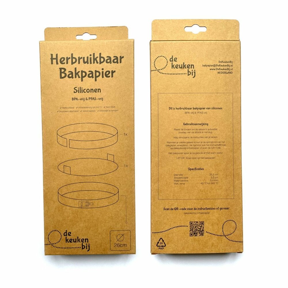 De KeukenBij Silicone Reusable Baking Paper Round &Oslash;26 cm