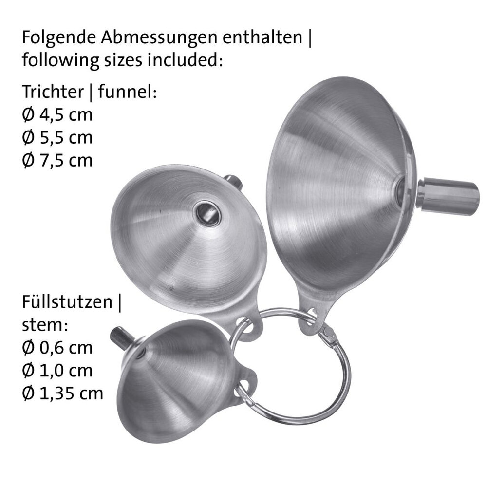 Westmark Mini Trechterset RVS &ndash; 3 stuks