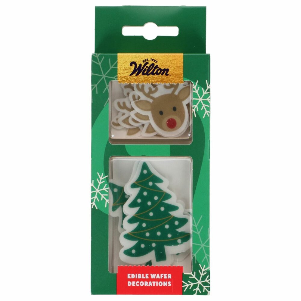 Wilton Eetbare Wafer Decoraties Rendieren &amp; Kerstbomen &ndash; Set/9