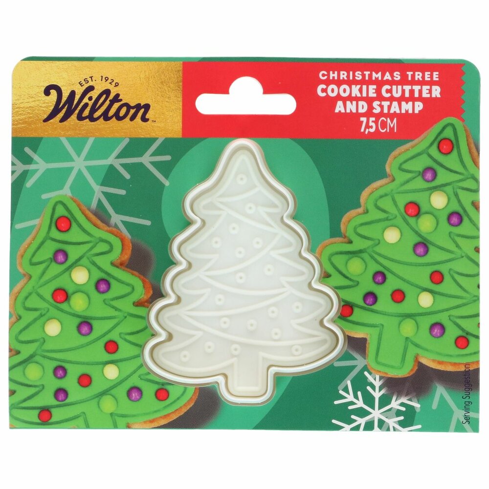 Wilton Christmas Tree Cookie Cutter with Stamp 7.5 cm