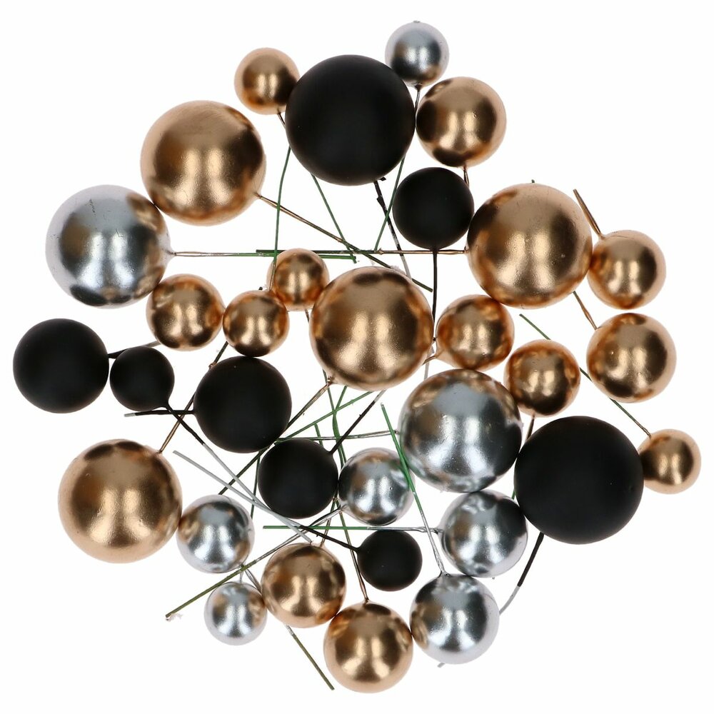 Simply Making Decoratieballen Metallic Goud Zilver &amp; Zwart 32 stuks