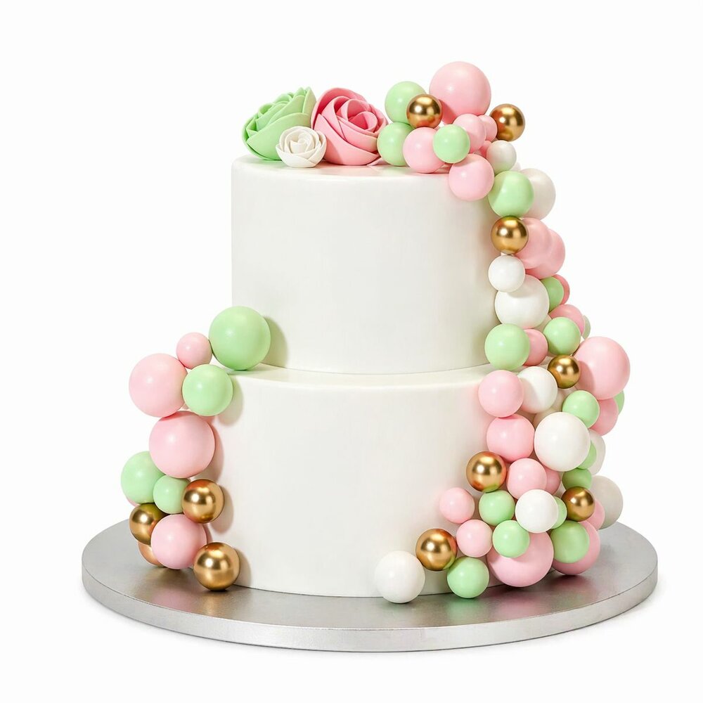 Simply Making Decoratieballen Pastelroze Groen &amp; Goud 32 stuks