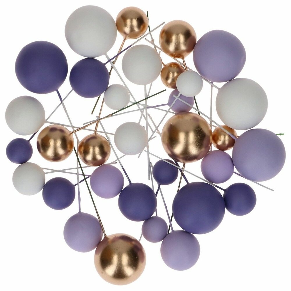 Simply Making Decoratieballen Paars Ombre &amp; Goud 32 stuks