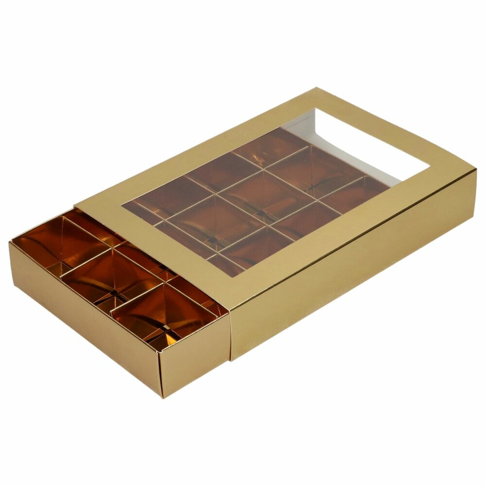 FunCakes Chocoladeletter- &amp; Traktatiedoos Goud 20x14x3,5 cm 10 stuks