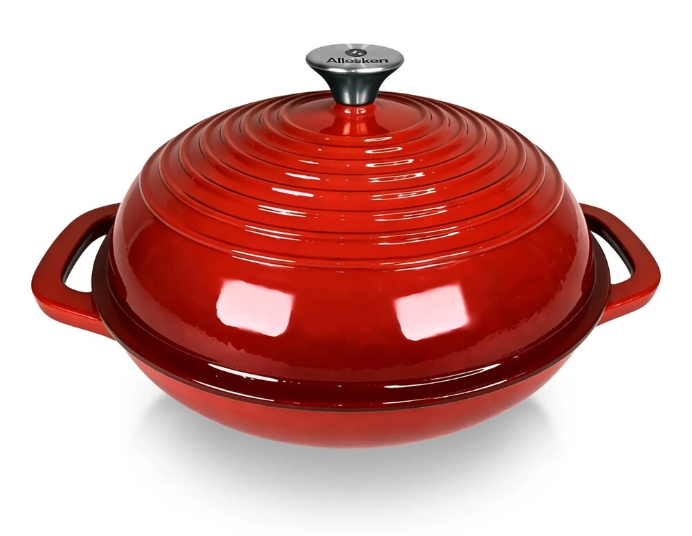 Allesken Verdeluxe Gietijzeren Broodbraadpan Rood 2,3 L
