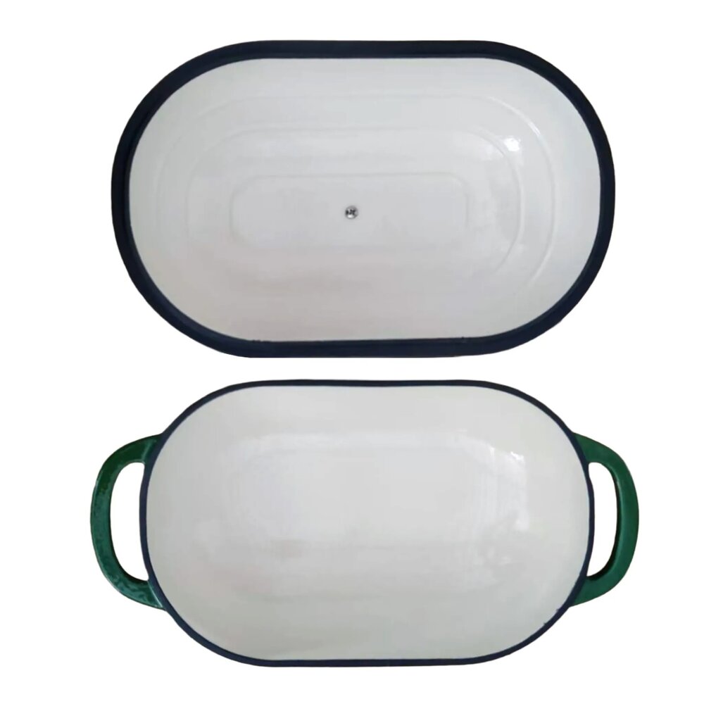 Allesken Rodeluxe Gietijzeren Broodbraadpan Ovaal Groen 2,6 L
