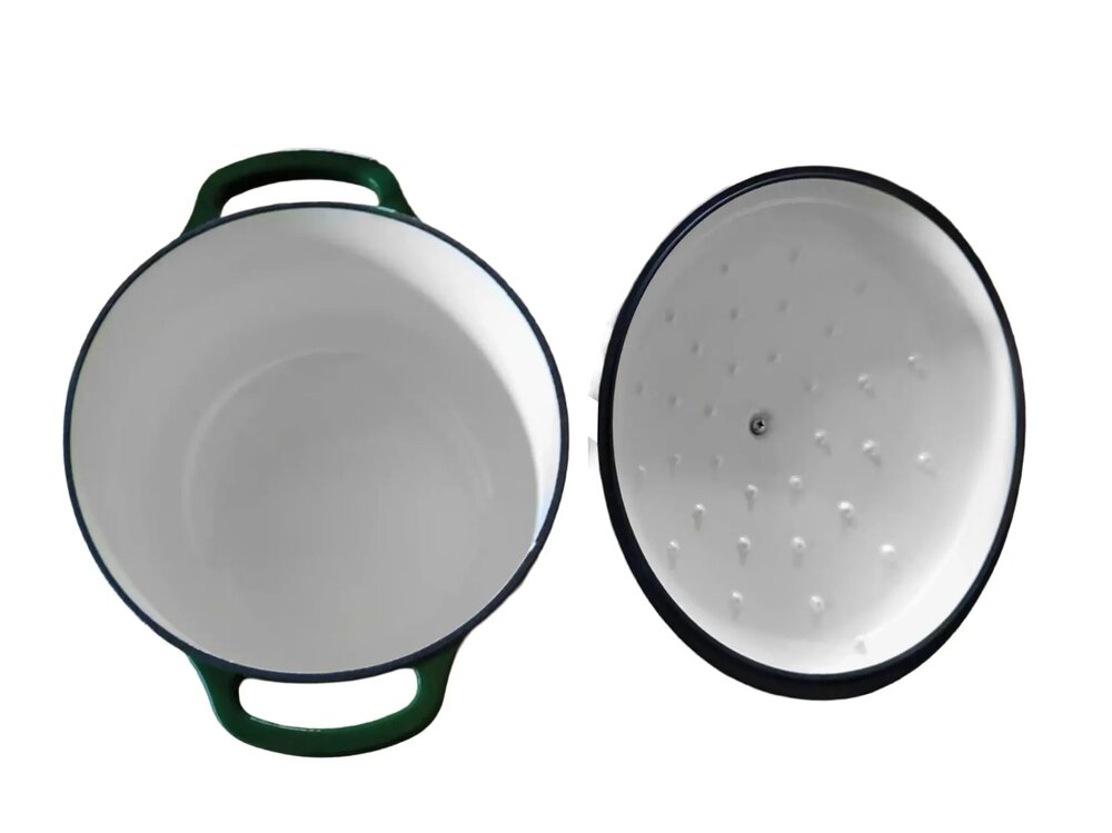 Allesken Verdeluxe Gietijzeren Braadpan Rond Groen 5,6 L