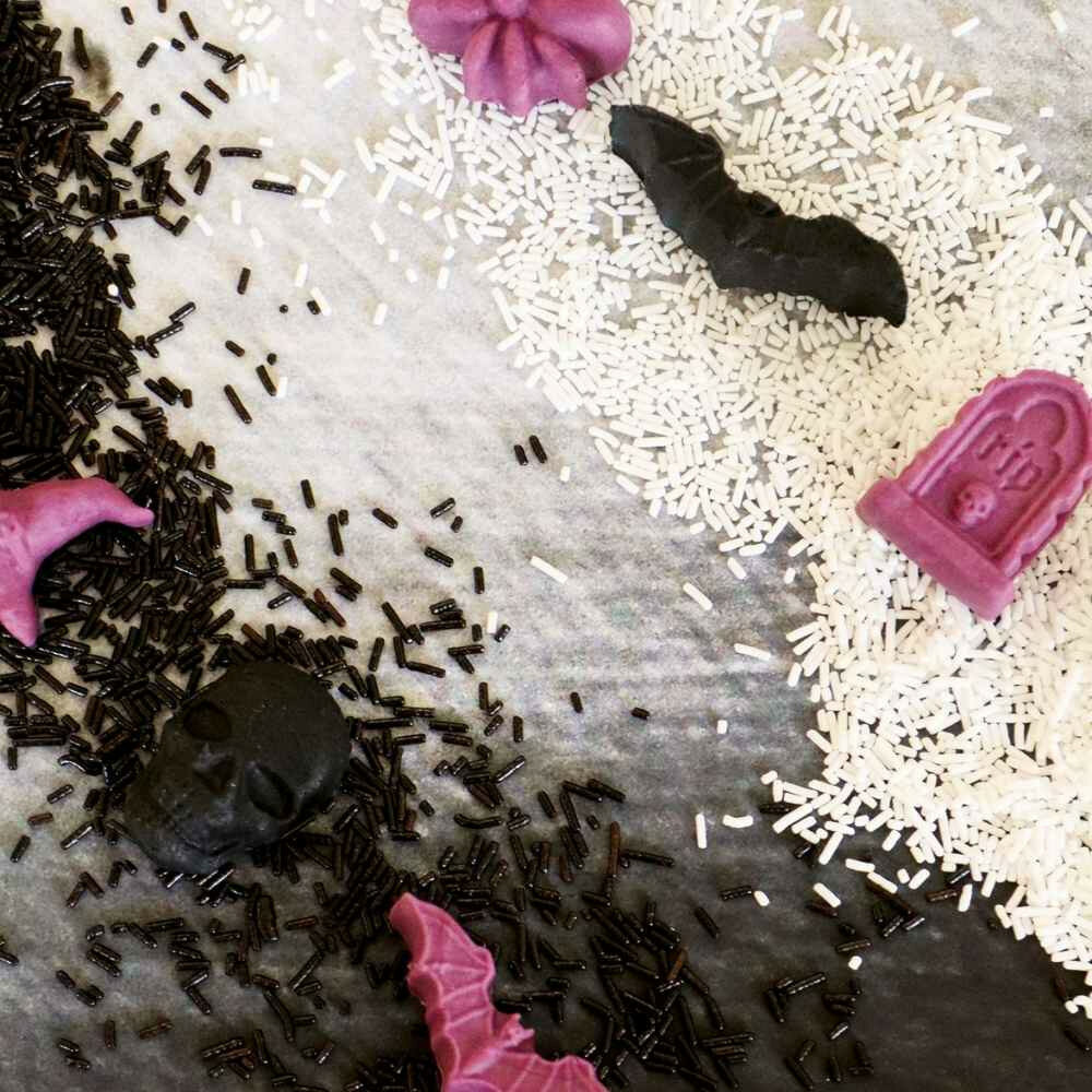 Siliconen Halloween Chocolade- en Snoepvorm &ndash; Spin, Pompoen &amp; Doodskop