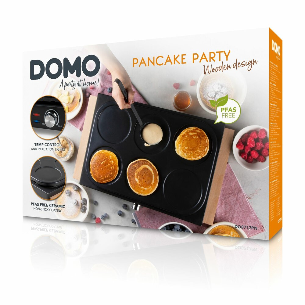 DOMO Pannenkoekenplaat - houten design - 6 P