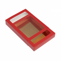 Chocoladeletter doos Rood en Goud 20,5x15,4x3,3(h)cm pk/3