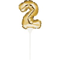AH Mini Balloon Cake Topper Gold Number 2