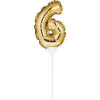 AH Mini Balloon Cake Topper Gold Number 6