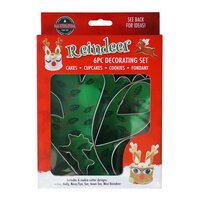 Reindeer Tin-Plated Cake Decorating Cutter Kit/6