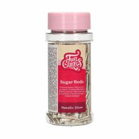 FunCakes Metallic Sugar Rods XL Silver 70 g