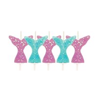 AH Glitter Mermaid Tail Pick Candles pk/5