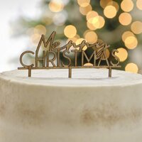Ginger Ray Wooden Merry Christmas Cake Topper