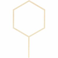 PartyDeco Wooden Cake Topper zeshoek 24 cm