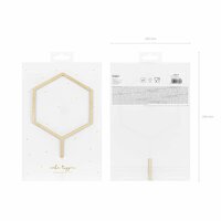 PartyDeco Wooden Cake Topper zeshoek 24 cm