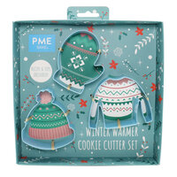 PME Warme Winter Koekjesuitstekers &ndash; Set/3 &ndash; Trui, Muts &amp; Want