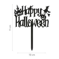 Dekora Cake Topper Happy Halloween Witch 10x11cm