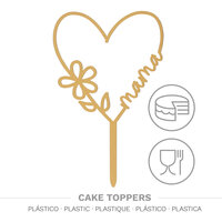 Dekora Cake Topper Gold Mama Heart 16X11cm
