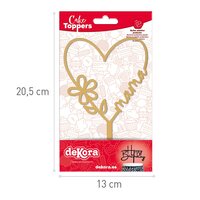 Dekora Cake Topper Gold Mama Heart 16X11cm