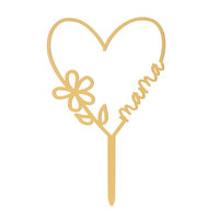 Dekora Cake Topper Gold Mama Heart 16X11cm