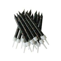 AH Glitter Candles Black pk/12