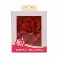 FunCakes Eetbare Papieren Bloemen Deluxe Rose Pastella Rood Groot pk/1