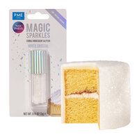 PME Magic Sprinkles, Eetbare Iriserende Glittervlokken &ndash; Wit Kristal (3g)