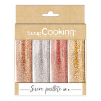 Scrapcooking Eetbare Glitter Suiker Mix Gold, Rose Gold, Silver en Ruby 