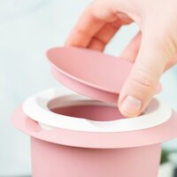 Westmark Mengkom met Tweedelig Deksel &ndash; 1 Liter &ndash; Roze/Wit